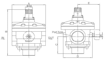 XAR 8000-9000 mounting dimension reference drawing
