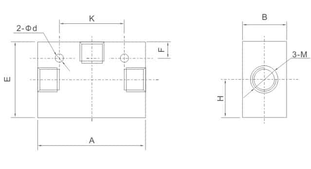 XKP Series Pneumatic Quick Exhaust Valve mounting dimension reference drawing