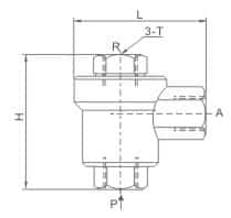 XQ Series Pneumatic Quick Exhaust Valve dimension reference drawing
