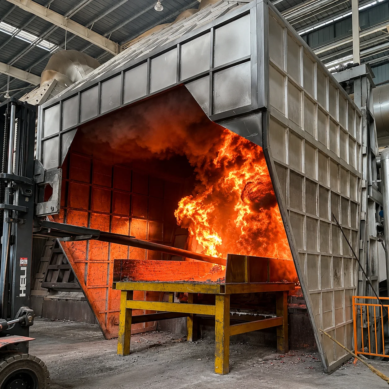 Industrial remelting furnace used for recycled aluminum material recovery